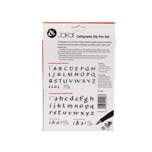 Jakar Calligraphy Dip Pen Set - 8 Piece Kit with 6 Assorted Nibs & 30ml Black Ink (8401) 5 Jakar Calligraphy Dip Pen Set – 8 Piece Kit with 6 Assorted Nibs & 30ml Black Ink (8401)