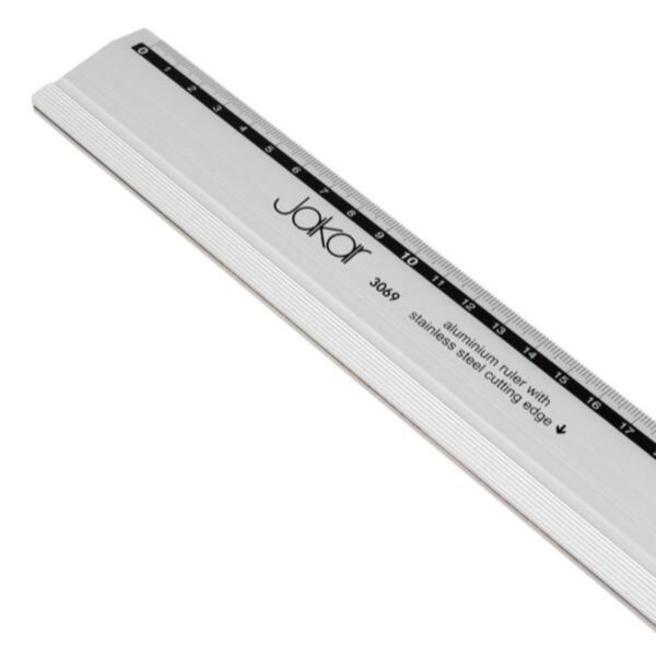 Jakar Aluminium Ruler, Printed With mm/cm, Stainless Steel Cutting Edge - 100cm 2 Jakar Aluminium Ruler, Printed With mm/cm, Stainless Steel Cutting Edge – 100cm