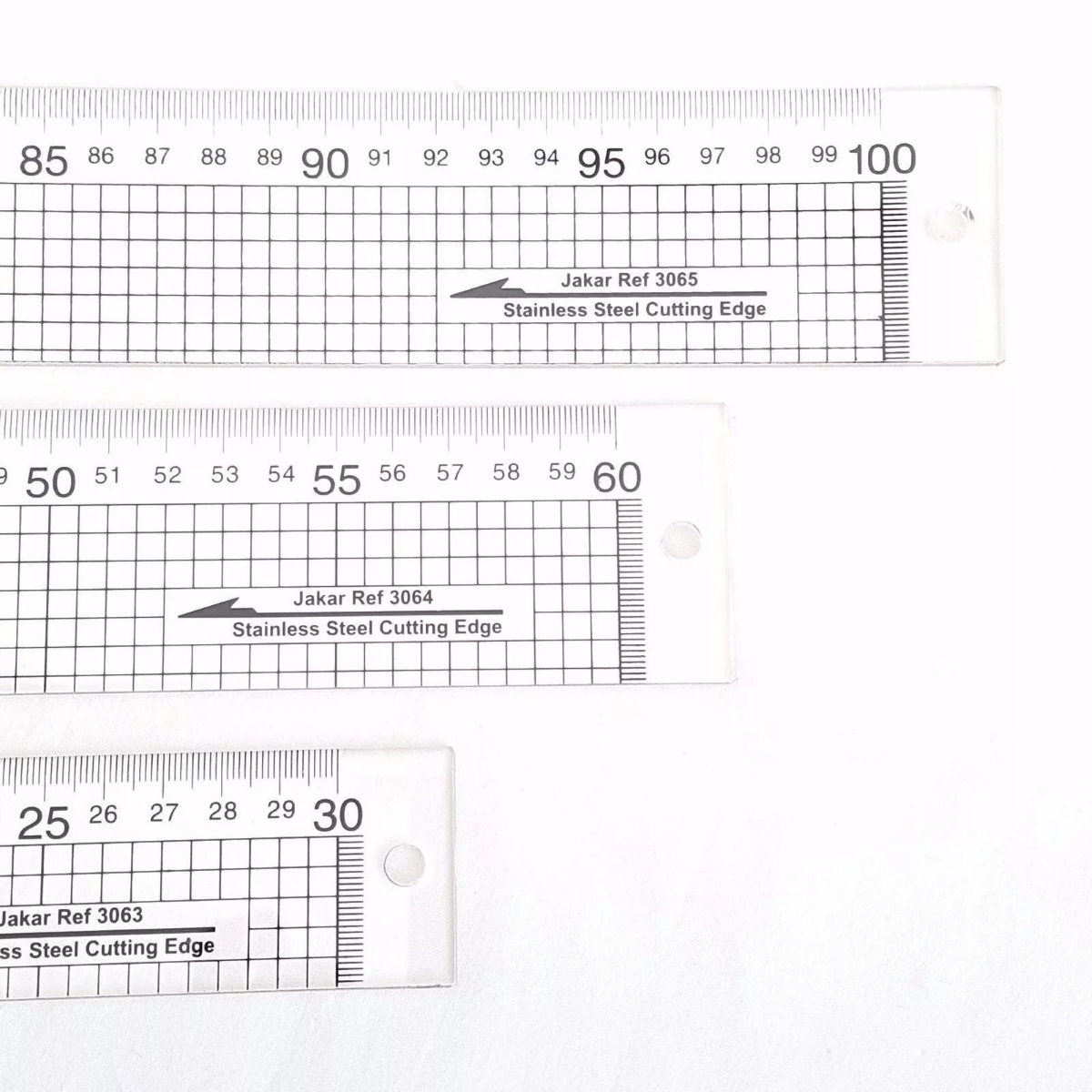 Jakar Acrylic Ruler Set with Stainless Steel Edge – 30cm, 60cm & 100cm ...