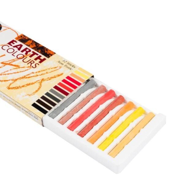 Jakar Earth Colour Pastel Set of 12 Sticks – Assorted Earth Tones, High-Quality Hard Pastels for Art & Craft (7624)