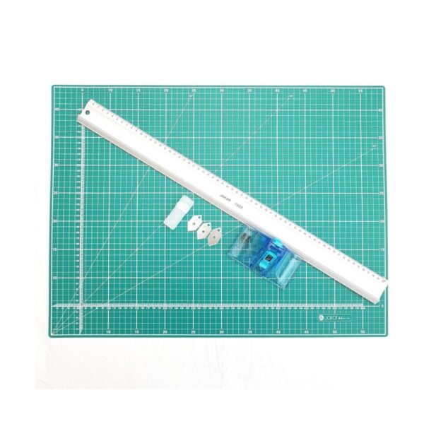 Jakar A2 Mount Board Cutting Set - 45 degrees/90 degrees Cutter, 60cm Aluminium Ruler & Self-Healing Mat for Precision Crafting 2 Jakar A2 Mount Board Cutting Set – 45 degrees/90 degrees Cutter, 60cm Aluminium Ruler & Self-Healing Mat for Precision Crafting