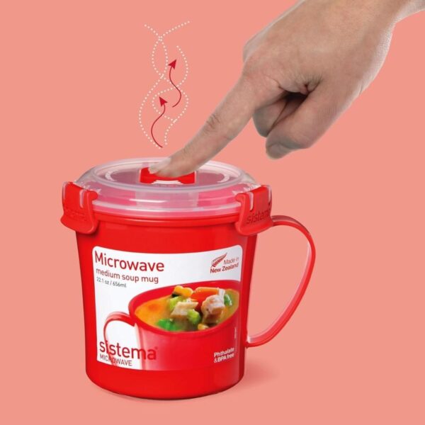 Sistema Microwave (6 Packs) Medium Soup Mug - 656ml | BPA-Free Plastic 2 Sistema Microwave (6 Packs) Medium Soup Mug – 656ml | BPA-Free Plastic