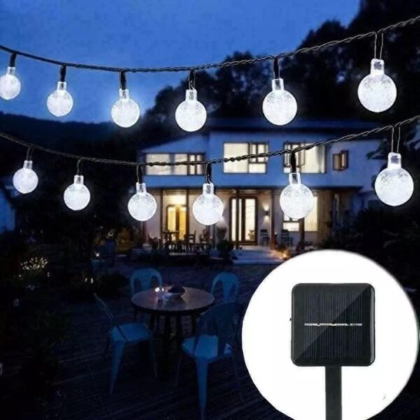 50 LED White Crystal Ball Lights (10m) - Solar Power Lights for Christmas, Weddings, and Home Decor 2 30 LED White Crystal Ball Lights (8m) – Solar Power Lights for Christmas, Weddings, and Home Decor