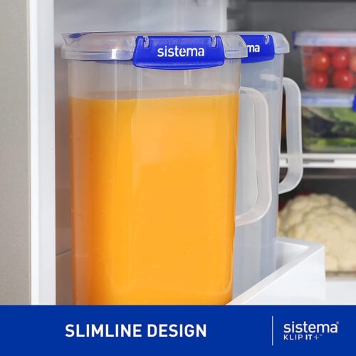 Sistema (4 Packs) Klip It Plus Juice Jug Air tight Leak Proof 2L | BPA-Free Plastic 8 Sistema (4 Packs) Klip It Plus Juice Jug Air tight Leak Proof 2L | BPA-Free Plastic