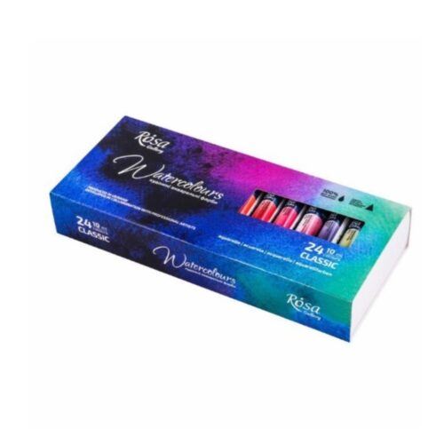 Rosa Gallery Watercolour Tube Set – 24 x 10ml | Assorted Artist-Grade Colours for Painting & Mixing