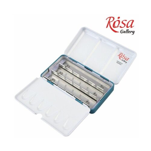 Rosa Gallery Empty Metal Case - Turquoise for 12 Watercolour Full Pans 7 Rosa Gallery Empty Metal Case – Turquoise for 12 Watercolour Full Pans