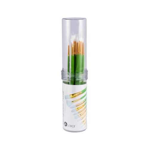 Jakar Synthetic Brush Set - 10-Piece Long Handle Assorted Shapes for Acrylic & Oil Painting with Storage Tube (6441) 5 Jakar Synthetic Brush Set – 10-Piece Long Handle Assorted Shapes for Acrylic & Oil Painting with Storage Tube (6441)
