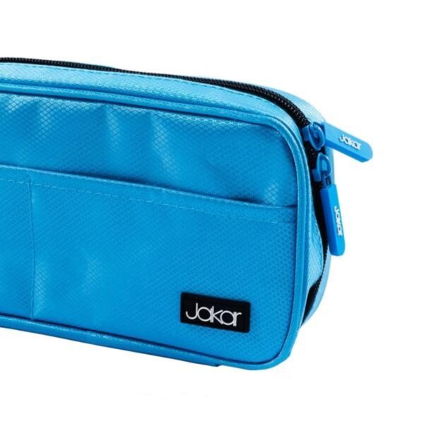 Jakar Rectangular Pencil Case - 21x12x5cm, Durable Fabric with Mesh Pockets, Assorted Blue & Pink Colours (7461) 2 Jakar Rectangular Pencil Case – 21x12x5cm, Durable Fabric with Mesh Pockets, Assorted Blue & Pink Colours (7461)
