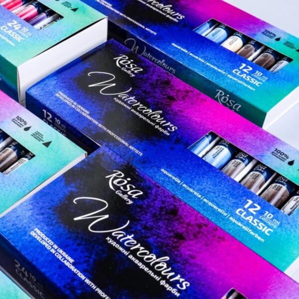 Rosa Gallery Watercolour Tube Set – 12 x 10ml | Assorted Artist-Grade Colours