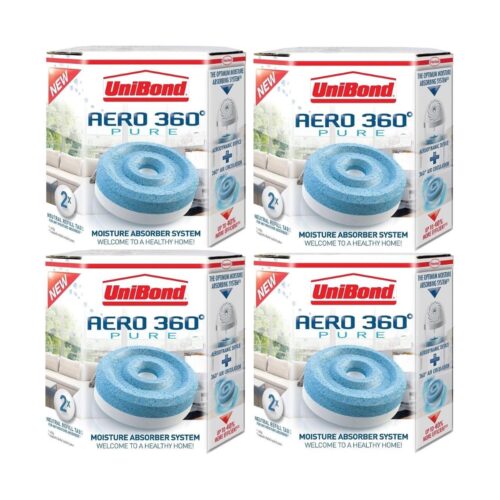 UniBond (4 Packs) AERO 360 Pure Refill Original 450g Moisture Absorber Tabs 9 UniBond (1 Pack) AERO 360 Pure Refill Original 450g Moisture Absorber Tabs