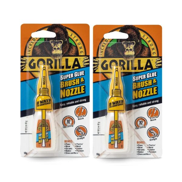 Gorilla Super Glue Brush & Nozzle 12g – Precision-Controlled, Impact-Resistant Adhesive with Anti-Clog Cap