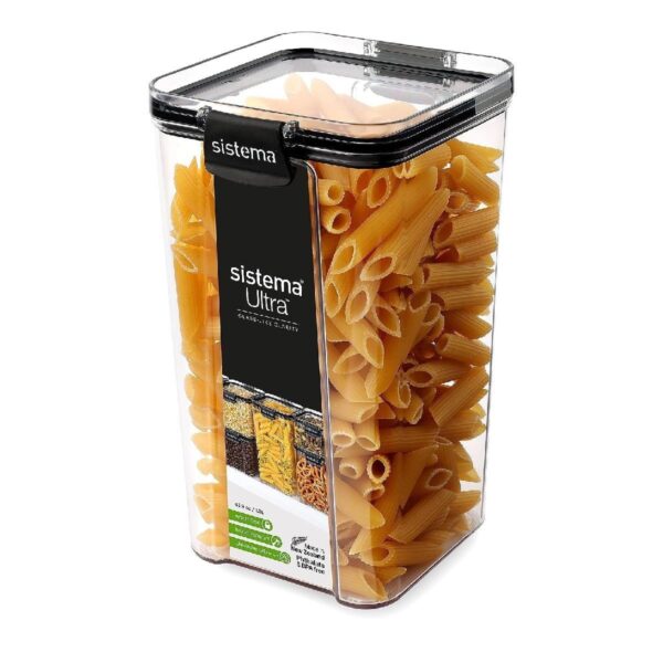 Sistema Ultra Square 1.3L Food Container (4 Pack) – BPA-Free Plastic for Safe & Durable Food Storage
