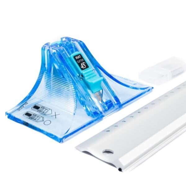 Jakar Mount Cutter Kit Including 45° & 90° Mount Cutter With 40cm Aluminium Ruler (Spare Blade Ref 7347-B) Hanging Pack 3 Jakar Mount Cutter Kit Including 45° & 90° Mount Cutter With 40cm Aluminium Ruler (Spare Blade Ref 7347-B) Hanging Pack