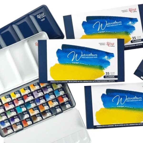 Rosa Gallery Classic Watercolour Paints - 35 Assorted Full Pans in Blue Metal Case 4 Rosa Gallery Classic Watercolour Paints – 35 Assorted Full Pans in Blue Metal Case