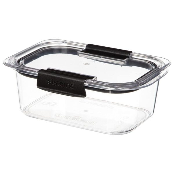 Sistema Brilliance (4 Packs) Medium Rectangle 920ml Container with Lid | BPA-Free Plastic 3 Sistema Brilliance (4 Packs) Medium Rectangle 920ml Container with Lid | BPA-Free Plastic