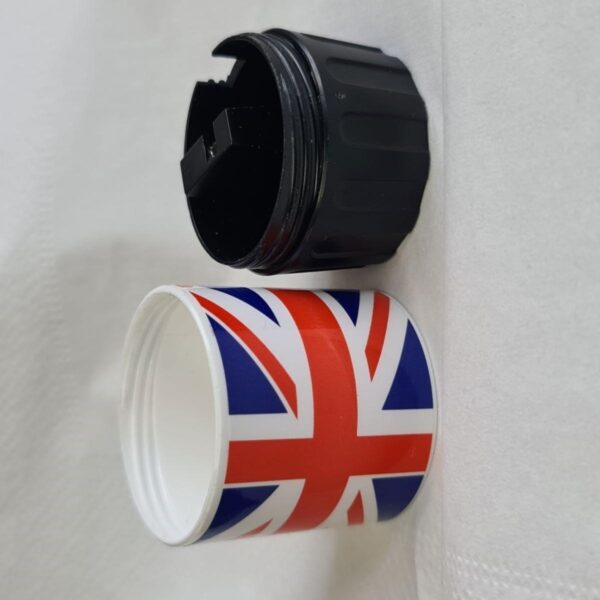 Jakar Single Hole Plastic Pencil Sharpener - Union Jack Printed Cylinder Bin (5030), Compact Design with Removable Bottom, Collects Shavings, Ideal for Artists, Designers & Students 1 Jakar Single Hole Plastic Pencil Sharpener – Union Jack Printed Cylinder Bin (5030), Compact Design with Removable Bottom, Collects Shavings, Ideal for Artists, Designers & Students