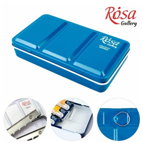 Rosa Gallery Empty Metal Case - Turquoise for 12 Watercolour Full Pans 3 Rosa Gallery Empty Metal Case – Turquoise for 12 Watercolour Full Pans