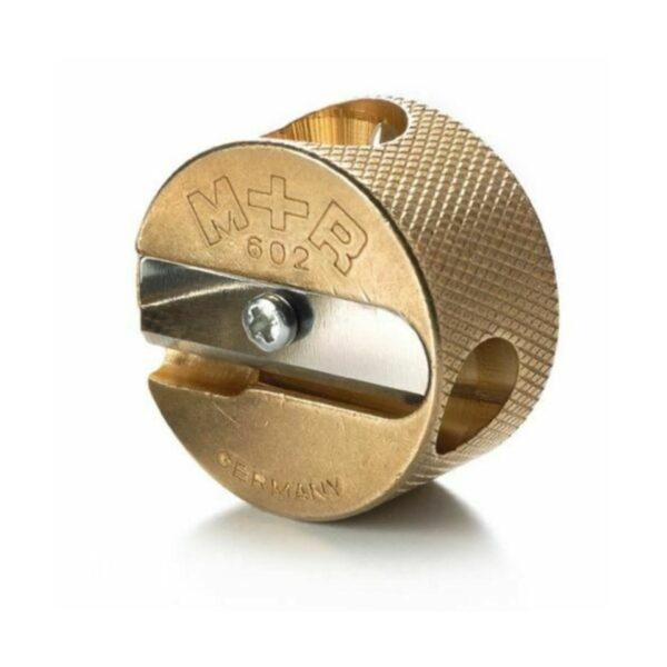 Möbius & Ruppert (M+R) Brass Round Double‑Hole Pencil Sharpener – German Precision for Standard & Jumbo Pencils 3 Möbius & Ruppert (M+R) Brass Round Double‑Hole Pencil Sharpener – German Precision for Standard & Jumbo Pencils
