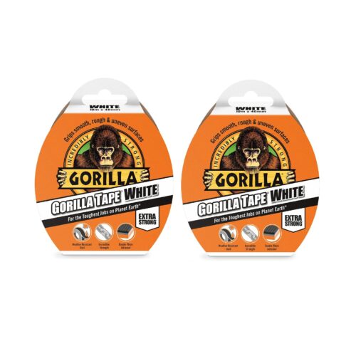 Gorilla Tape White 48mm x 10M – Heavy Duty, Weather-Resistant Duct Tape for Ultimate Holding Power