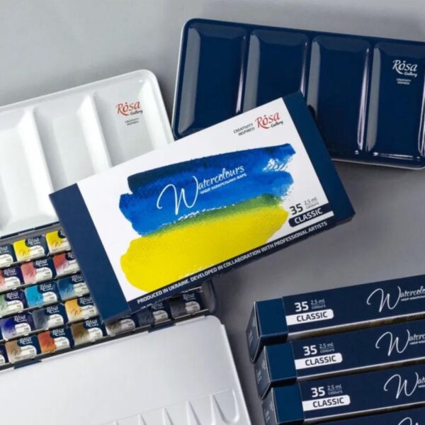 Rosa Gallery Classic Watercolour Paints - 35 Assorted Full Pans in Blue Metal Case 5 Rosa Gallery Classic Watercolour Paints – 35 Assorted Full Pans in Blue Metal Case