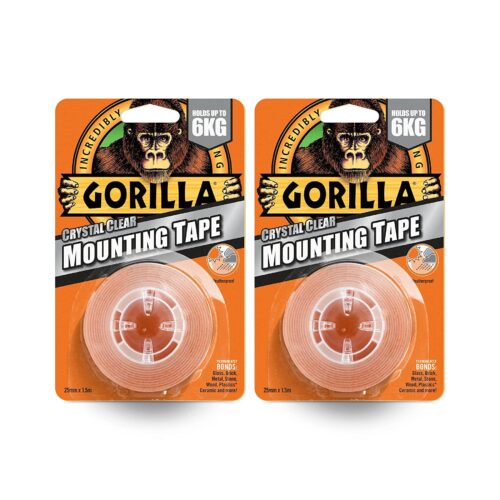 Gorilla Crystal Clear Mounting Tape 25mm x 1.5m (24 Pack) – Heavy-Duty, Double-Sided Adhesive for Secure Mounting 11 Gorilla Crystal Clear Mounting Tape 25mm x 1.5m – Heavy-Duty, Double-Sided Adhesive for Secure Mounting