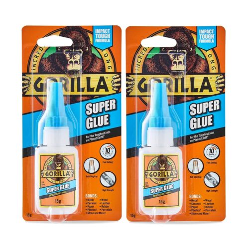 Gorilla Super Glue Liquid 15g – Fast-Setting, Impact-Resistant Adhesive with Anti-Clog Cap 12 Gorilla Super Glue Liquid 15g – Fast-Setting, Impact-Resistant Adhesive with Anti-Clog Cap