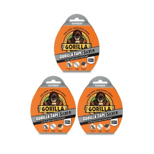 Gorilla Tape Silver 48mm x 11M – Heavy Duty, Weather-Resistant Duct Tape for Ultimate Holding Power