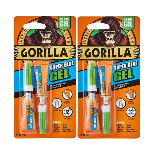 Gorilla Super Glue Gel 3g (Loose) - Precision-Controlled, Impact-Resistant Adhesive with Anti-Clog Cap 12 Gorilla Super Glue Gel 2 x 3g – Precision-Controlled, Impact-Resistant Adhesive with Anti-Clog Cap