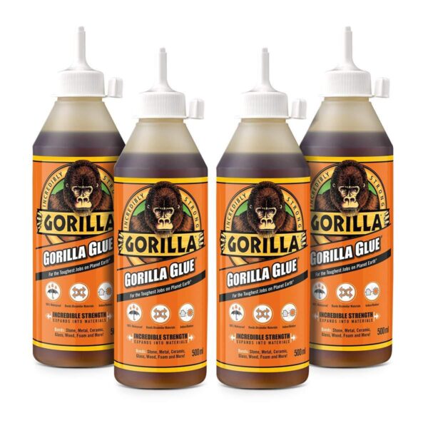 Original Gorilla Glue 500ml (5 Pack) - Strong, Waterproof & Versatile Adhesive for Wood, Metal, Ceramic & More 6 Original Gorilla Glue 500ml – Strong, Waterproof & Versatile Adhesive for Wood, Metal, Ceramic & More