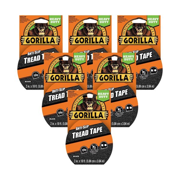 Gorilla Anti-Slip Tread Tape 50.8mm x 3.04M Black (12 Pack) - Heavy Duty Traction Tape for Steps, Ladders, and Ramps 6 Gorilla Anti-Slip Tread Tape 50.8mm x 3.04M Black – Heavy Duty Traction Tape for Steps, Ladders, and Ramps