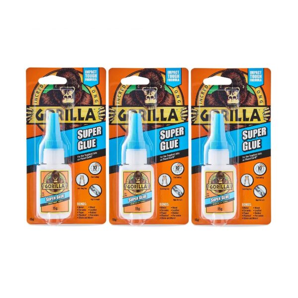 Gorilla Super Glue Liquid 15g – Fast-Setting, Impact-Resistant Adhesive with Anti-Clog Cap 6 Gorilla Super Glue Liquid 15g – Fast-Setting, Impact-Resistant Adhesive with Anti-Clog Cap
