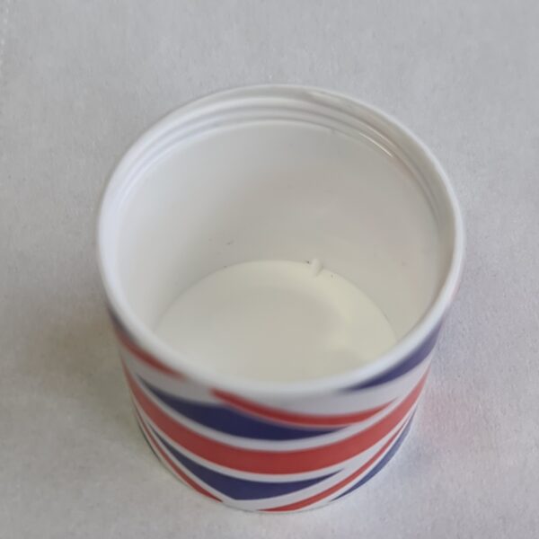 Jakar Single Hole Plastic Pencil Sharpener – Union Jack Printed Cylinder Bin (5030), Compact Design with Removable Bottom, Collects Shavings, Ideal for Artists, Designers & Students