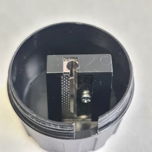 Jakar Single Hole Plastic Pencil Sharpener – Union Jack Printed Cylinder Bin (5030), Compact Design with Removable Bottom, Collects Shavings, Ideal for Artists, Designers & Students