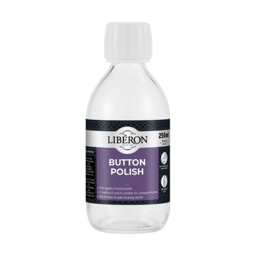 Liberon Button French Polish 250ml Bottle – Traditional Golden Brown Shellac for Antique Finishes​