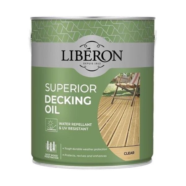 LIB-DKO-2004.jpg Liberon Superior Decking Oil – Clear 2.5L Tin – Durable, UV-Resistant Protection for Exterior Timber