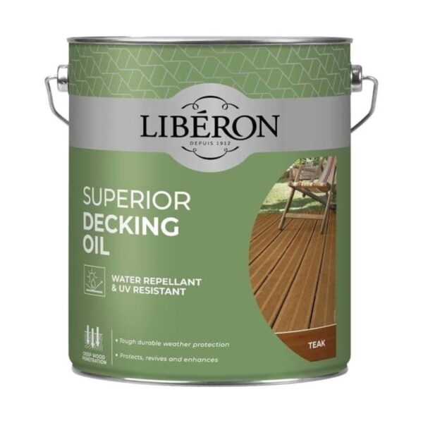 LIB-DKO-2028.jpg Liberon Superior Decking Oil – Teak 2.5L Tin – Durable, UV-Resistant Protection for Exterior Timber