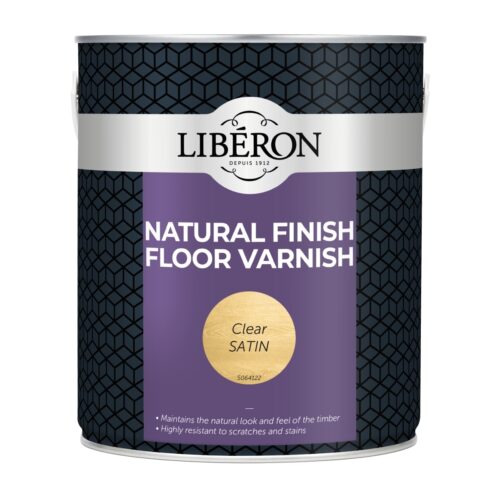 Liberon Natural Finish Floor Varnish – Clear Satin 2.5L – Durable, Low Odour Protection for High-Traffic Wood Floors