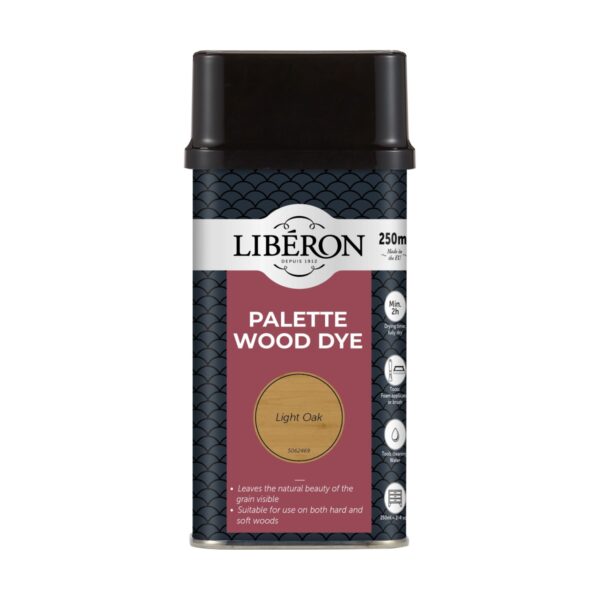 LIB-PWD-0191.jpg Liberon Palette Wood Dye Water-Based Light Oak 250ml Tin – Enhance Natural Grain with Subtle Tint