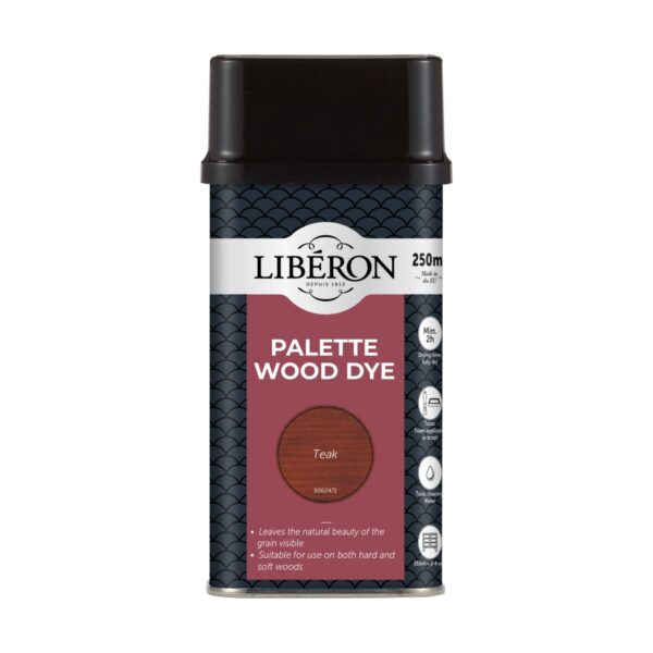 LIB-PWD-2851.jpg Liberon Palette Wood Dye Water-Based Teak 250ml Tin – Enhance Natural Grain with Subtle Tint