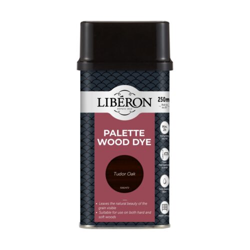 ​Liberon Palette Wood Dye Water-Based Tudor Oak 250ml Tin – Enhance Natural Grain with Subtle Tint