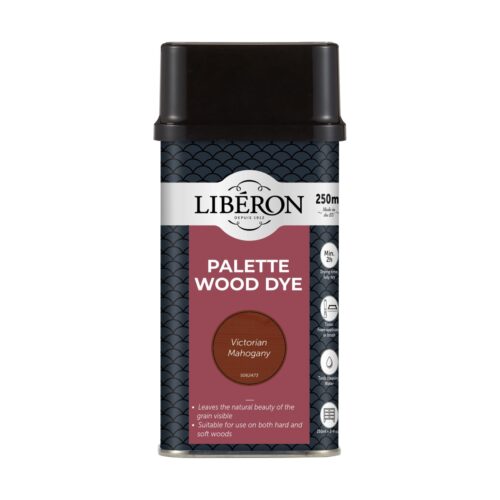 Liberon Palette Wood Dye Water-Based Victorian Mahogany 250ml Tin – Enhance Natural Grain with Subtle Tint