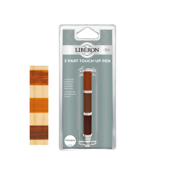 Liberon 3 Part Touch-Up Pen Mahogany Shades – Quick & Easy Wood Scratch Repair