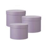Oasis Symphony Round Hat Boxes Set of 3 – Lilac, Waterproof Floral Gift Boxes with Liner, FSC Cardboard, Stackable Design