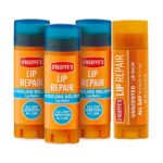O’Keeffe’s Cooling Lip Balm (4.2g x 3) & Unscented Lip Balm (4.2g x 1) – Intensive Hydration & Relief for Dry, Cracked Lips