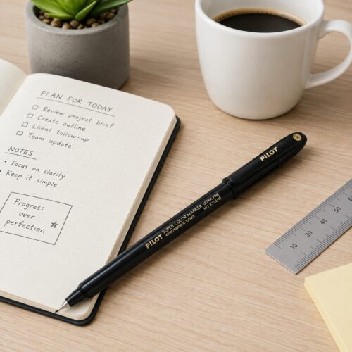 Pilot Super Color Ultra Fine Permanent Marker 0.4mm (Black) – Quick-Drying, Water-Resistant Ink, Precise Labelling & Marking