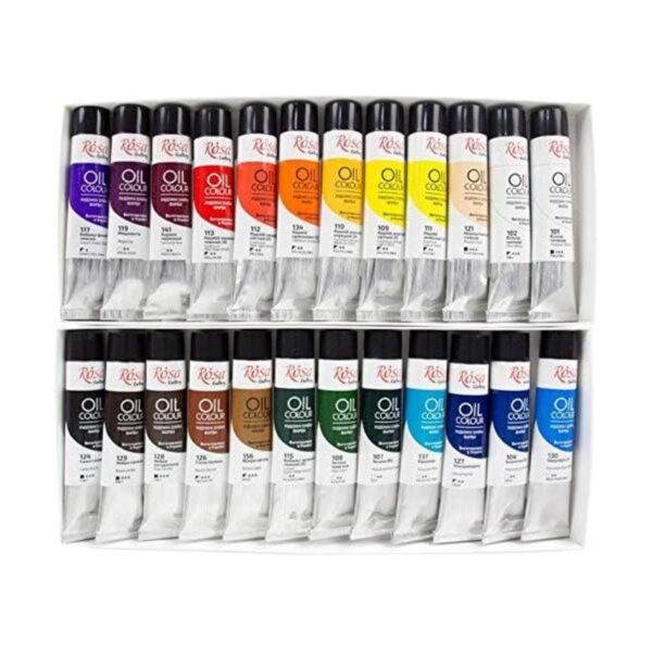 Rosa Gallery Oil Tube Paint Set – 24 x 20ml Assorted Colors in Cardbox