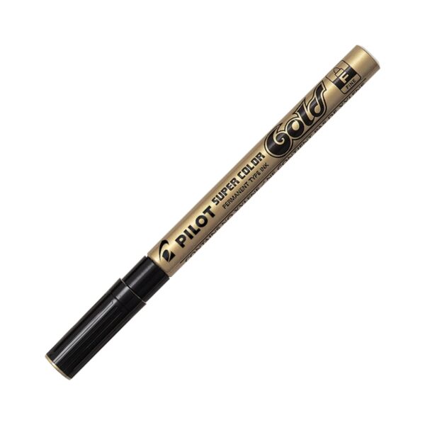SC-F-GLD.jpg Pilot 1 Super Color Marker – Fine Gold Permanent Ink – Precise Marking and Crafting
