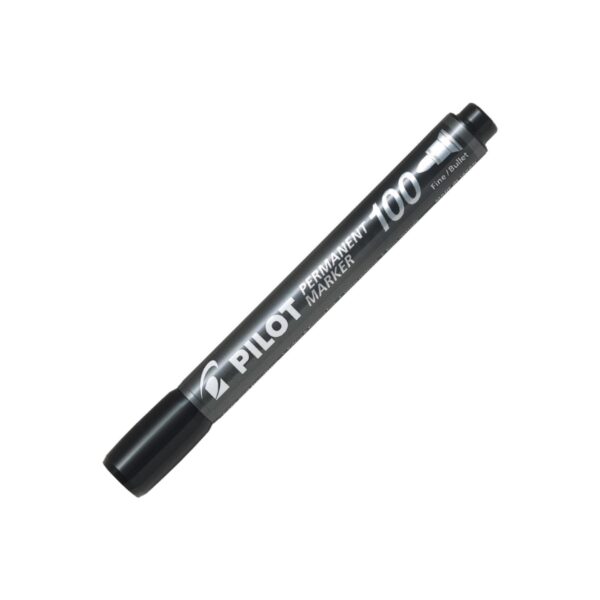 Pilot 100 Permanent 3 Black Marker Pen - 4.5mm Bullet Tip for Precise Marking 1 Pilot 100 Permanent 1 Black Marker Pen – 4.5mm Bullet Tip for Precise Marking