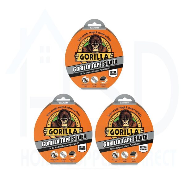 Gorilla Tape Silver 48mm x 32M – Heavy Duty, Weather-Resistant Duct Tape for Ultimate Holding Power