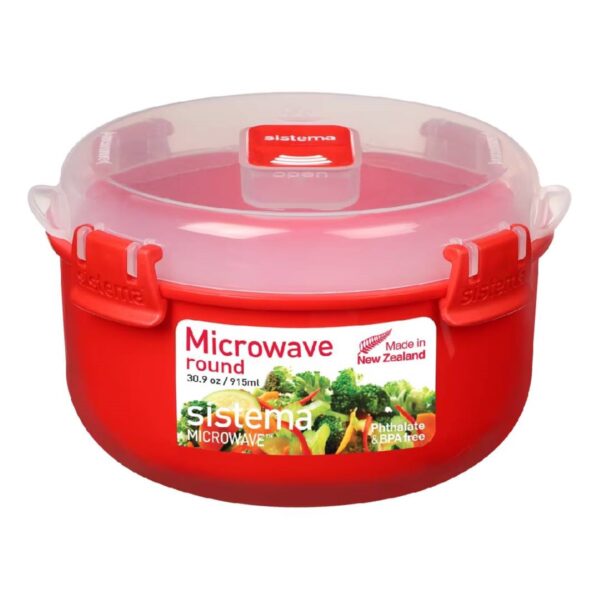 SIS-1113 Sistema Microwave Round Bowl 915ml – BPA-Free Plastic
